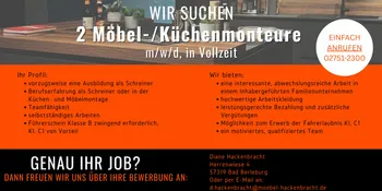 Stellenanzeige Möbel oder Küchenmonteure